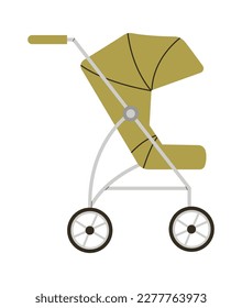 Trendy jogging stroller for baby flat icon. Vector illustration