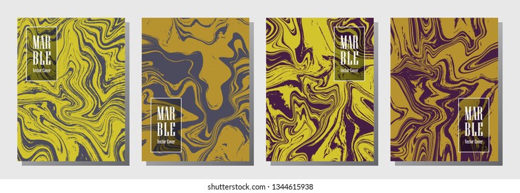 Trendy journal layouts set. Background for binder template, corporate flyers. Annual report cover glitch layouts set. Flyer, presentation, report, journal, binder vectors, title place.