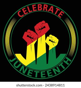 Trendy Juneteenth Typografie und grafisches T-Shirt-Design