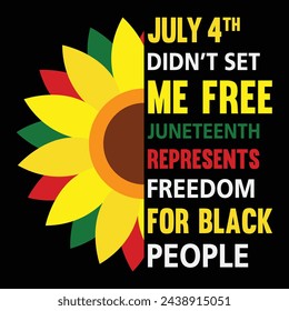 Trendy Juneteenth typography and graphic T-shirt design