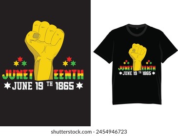 Trendy Juneteenth typography and graphic T-shirt design