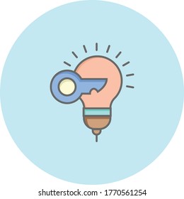 Trendy key solutions icon on blue background for web and mobile graphic.
