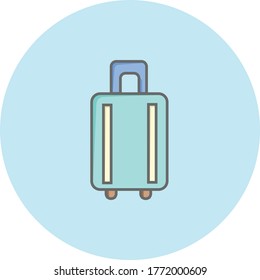 Trendy Sprachbeutel Symbol auf blauem Hintergrund für Web- und Mobile-Grafik.