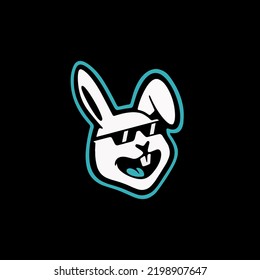 Trendy Laughing Rabbit Face Cartoon 