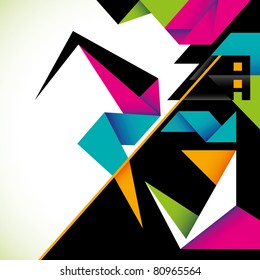 Trendy layout with designed abstraction. Vector illustration.