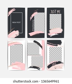 Trendy layout templates for social media stories, mobile apps, banner or flyer design. Social media pack