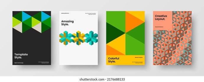 Conjunto de ilustraciones de diseño de vectores de volante de moda. Composición del concepto de baldosas de mosaico coloridas.