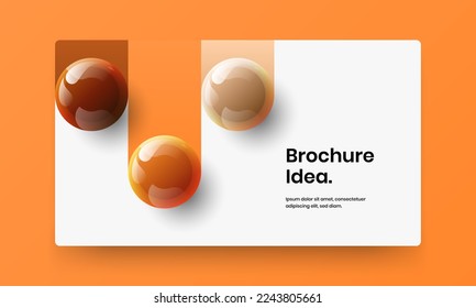 Trendy leaflet vector design illustration. Unique 3D balls site screen concept.