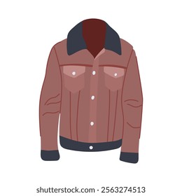 trendy leather jacket male cartoon. brown moto, fashion cool, edgy designer trendy leather jacket male sign. isolated symbol vector illustration