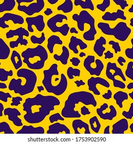Trendy leopard abstract seamless pattern. Hand drawn wild animal cheetah skin yellow texture. Fashion print design, fabric, textile, cover, wrapping paper, background, wallpaper. Vector illustration.