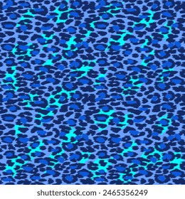 Trendy Leopard or cheetah skin seamless pattern, animal fur background, vector background in neon colors. Fabric design, wrapping paper, textile.