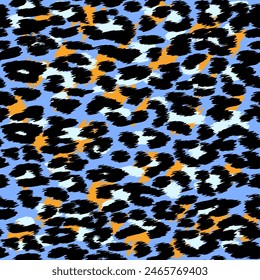 Patrón sin fisuras de piel de leopardo o guepardo de moda, fondo de piel de animal, fondo de Vector en colores de neón. Diseño de tela, papel de embalaje, textil.