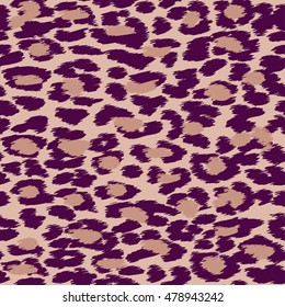 Trendy Leopard or cheetah skin seamless pattern, animal fur background, vector background in neon colors. Fabric design, wrapping paper, textile. 