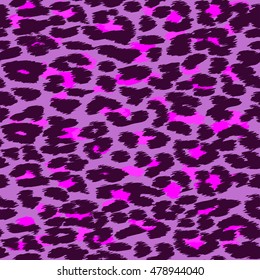 Trendy Leopard or cheetah skin seamless pattern, animal fur background, vector background in neon colors. Fabric design, wrapping paper, textile.