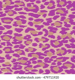 Trendy Leopard or cheetah skin seamless pattern, animal fur background, vector background in neon colors. Fabric design, wrapping paper, textile.