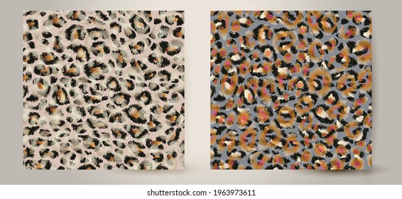 Trendy leopard pattern background with floral. fashionable wild animal cheetah skin texture for fashion print design, banner, cover, wallpaper. Vector illustration.