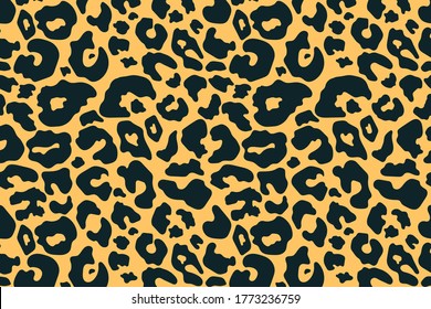 Trendy leopard pattern background. Hand drawn fashionable wild animal cheetah skin brown texture for fashion print design, cover, banner, wallpaper. Vector illustration.