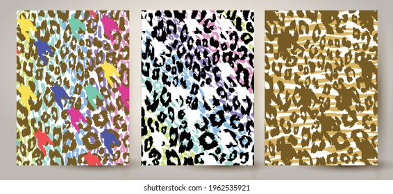 Trendy leopard pattern background. Hand drawn fashionable wild animal cheetah skin natural texture for fashion print design, banner, cover, wallpaper. Vector illustration.