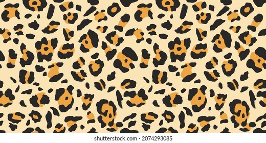 Trendy leopard pattern background. Hand drawn fashionable wild animal cheetah skin natural texture for fashion print design, banner, cover, wallpaper. Vector illustration