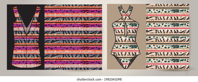 Trendy leopard pattern background  on women's top mockup. fashionable wild animal cheetah skin natural texture for fashion print design, banner, cover, wallpaper. Vector illustration.