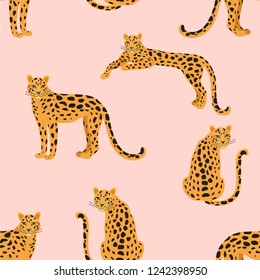 Trendy leopard pattern. Vector seamless texture.