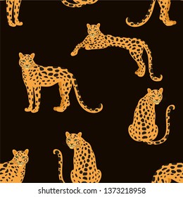 Trendy leopard pattern. Vector seamless texture.