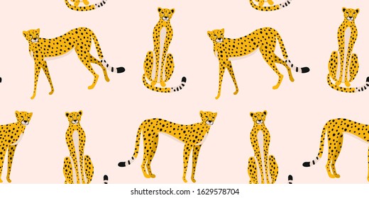 Trendy leopard pattern. Vector seamless texture.