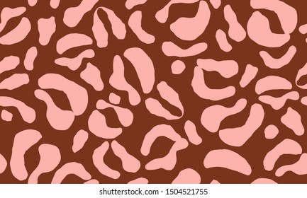 Trendy leopard print vector illustration pattern. Creative collage contemporary seamless pattern.