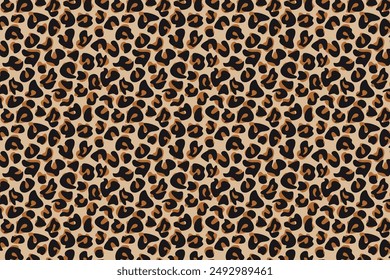 Trendy leopard seamless pattern vector. Abstract spots backdrop illustration. Wallpaper, background, fabric, textile, animal skin print, wrapping paper or package design.