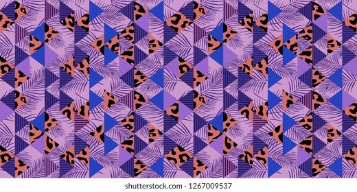 trendy leopard skin seamless pattern vector illustration background multicolor ready for fashion textile print.