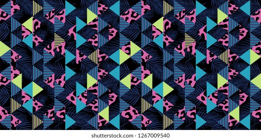 trendy leopard skin seamless pattern vector illustration background multicolor ready for fashion textile print.