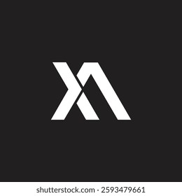 Trendy letter AX elegant initial vector icon logo template.