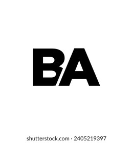 Trendy letter B and A, BA logo design template. Minimal monogram initial based logotype for company identity.