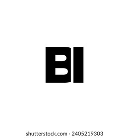 Trendy letter B and I, BI logo design template. Minimal monogram initial based logotype for company identity.