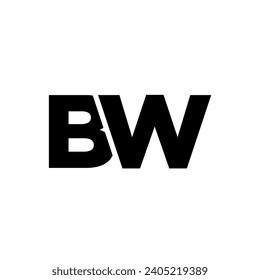 Trendy letter B and W, BW logo design template. Minimal monogram initial based logotype for company identity.