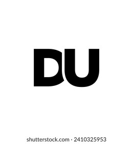 Trendy letter D and U, DU logo design template. Minimal monogram initial based logotype for company identity.