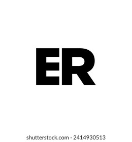 Trendy letter E and R, ER logo design template. Minimal monogram initial based logotype for company identity.