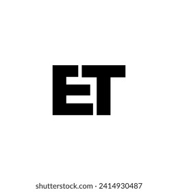 Trendy letter E and T, ET logo design template. Minimal monogram initial based logotype for company identity.