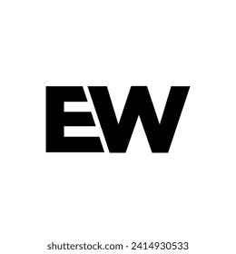 Trendy letter E and W, EW logo design template. Minimal monogram initial based logotype for company identity.