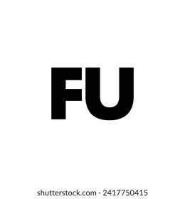 Trendy letter F and U, FU logo design template. Minimal monogram initial based logotype for company identity.