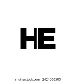 Trendy letter H and E, HE logo design template. Minimal monogram initial based logotype for company identity.