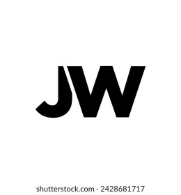 Trendy letter J and W, JW logo design template. Minimal monogram initial based logotype for company identity.