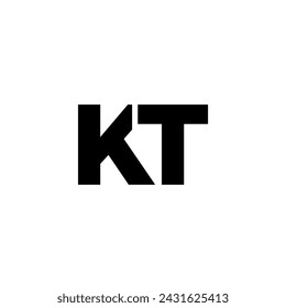 Trendy letter K and T, KT logo design template. Minimal monogram initial based logotype for company identity.
