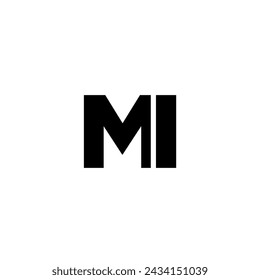 Trendy letter M and I, MI logo design template. Minimal monogram initial based logotype for company identity.