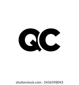 Trendy letter Q and C, QC logo design template. Minimal monogram initial based logotype for company identity.