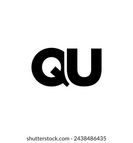 Trendy letter Q and U, QU logo design template. Minimal monogram initial based logotype for company identity.