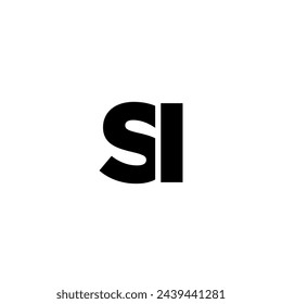 Trendy letter S and I, SI logo design template. Minimal monogram initial based logotype for company identity.