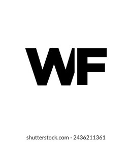 Trendy letter W and F, WF logo design template. Minimal monogram initial based logotype for company identity.