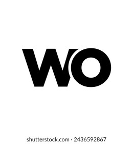 Trendy letter W and O, WO logo design template. Minimal monogram initial based logotype for company identity.