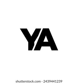 Trendy letter Y and A, YA logo design template. Minimal monogram initial based logotype for company identity.